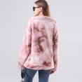 thumbnail image 2 of Fesfesfes Women Flannel Coat Long Sleeve Tie-Dye Pocket Zipper Lapel Sweatshirt Plush Fleece Jacket On Sale, 2 of 3