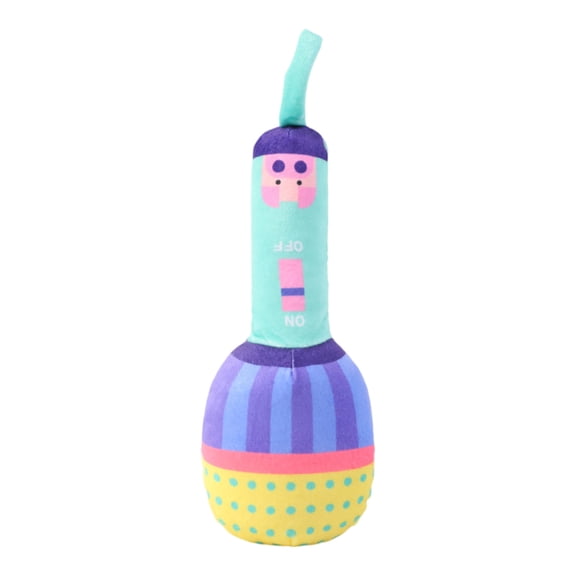 Squeaky Microphone Dog Toy, Soft Plush Singing Chew Doll for Puppies 1 Pack, Interactive Sound Teething Toy for Indoor Play Blue 8.7x3.1 Inch