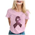 thumbnail image 1 of TSADFHJI Hauts d'Été pour Femmes T-Shirt Imprimé Cancer Publicité Internationale Lune Manches Courtes m, 1 of 5