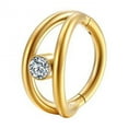 thumbnail image 2 of PERITANG Titanium Micro Cubic Zirconia Hinged Nose Hoop Ring Body Jewelry Unisex, 2 of 7