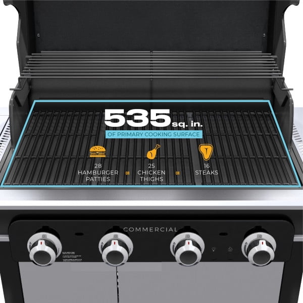 Charbroil® Commercial Series™ 4-Burner Gas Grill & Griddle, Black