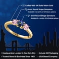 thumbnail image 2 of Gem Stone King 10K Yellow Gold Blue Mystic Topaz and Pink Lab Grown Diamond Engagement Ring for Women | 1.00 Cttw | Round 5MM | Gemstone November Birthstone | Size 7, 2 of 6