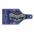 thumbnail image 1 of Sugar Skull Cutting Board, Scary Floral Skull with Motifs in Ornate Framework Swirls Gothic Vintage Look, Tempered Glass Cutting and Serving Board, Wine Bottle Shape, Multicolor, by Ambesonne, 1 of 1