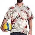 thumbnail image 4 of Tree Men's Short Sleeve Beach Shirts Poplin Spread Collar Tops Casual Printed Button Down Summer Unisex, 4 of 6