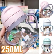 Cheers.US 250ML Spillproof Sippy Cups for Baby 12 Months Anti-Colic Unique Teeth Protect Sippy Cups with Straw Soft Spout Trainer Cups for Toddlers Baby Drinking Cup for Infants 9/10/11/12 Months