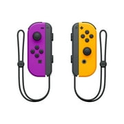 Joy-Con Controller Replacement for Nintendo Switch/ Switch Lite/OLED - L/R Wireless Remote with Wrist Strap, Neon Purple/ Neon Orange