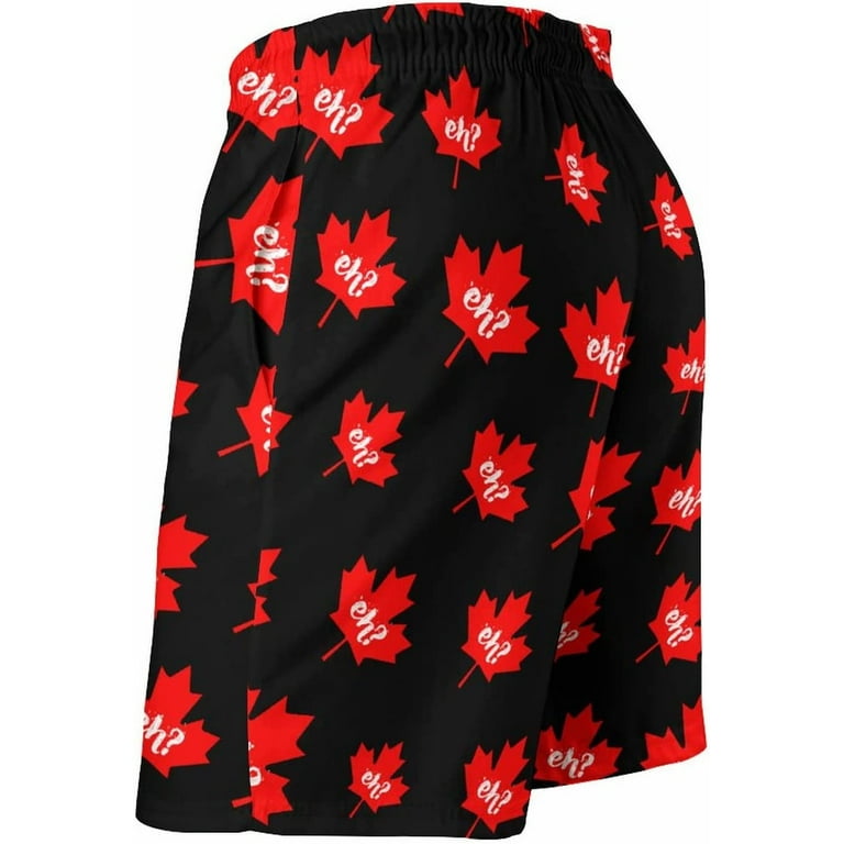Men s Eh Canada Maple Swim Trunks Quick Dry Beach Pants Board