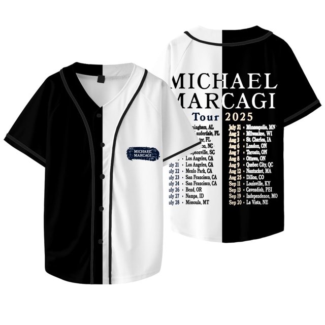 Michael Marcagi 2025 Tour Dates Baseball Jacket Cosplay V-neck Short Sleeve T-shirts,M,Style 10