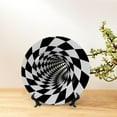thumbnail image 6 of Gaeub 3D Vortex Illusion Print Ceramic Plate,Dinner Plates,Bone China Decorative Plates with Display Stand,Art Ceramic Ornaments for Wall Hanging Decoration-7in, 6 of 6