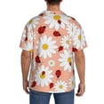 thumbnail image 4 of Zufioo Daisy and Ladybug Print Mens Button Down Short Sleeve Shirt,Classic Plaid Shirt,Mens Accessories Fashion Shirt-XX-Large, 4 of 6