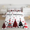 thumbnail image 2 of Manfei Merry Xmas Bedding Comforter Set,Kawaii Christmas Tree Twin Comforter Sets,Red Black Snowflake Bedding Set For Girl,Super Cozy Room Decor Reversible,2pcs, 2 of 8