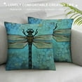 thumbnail image 3 of COMIO  Dragonfly Throw Pillow Cushion Cover, Grunge Vintage Old Backdrop and Dragonfly Bug Ombre Image, Decorative Accent Pillow Case, 3 of 5