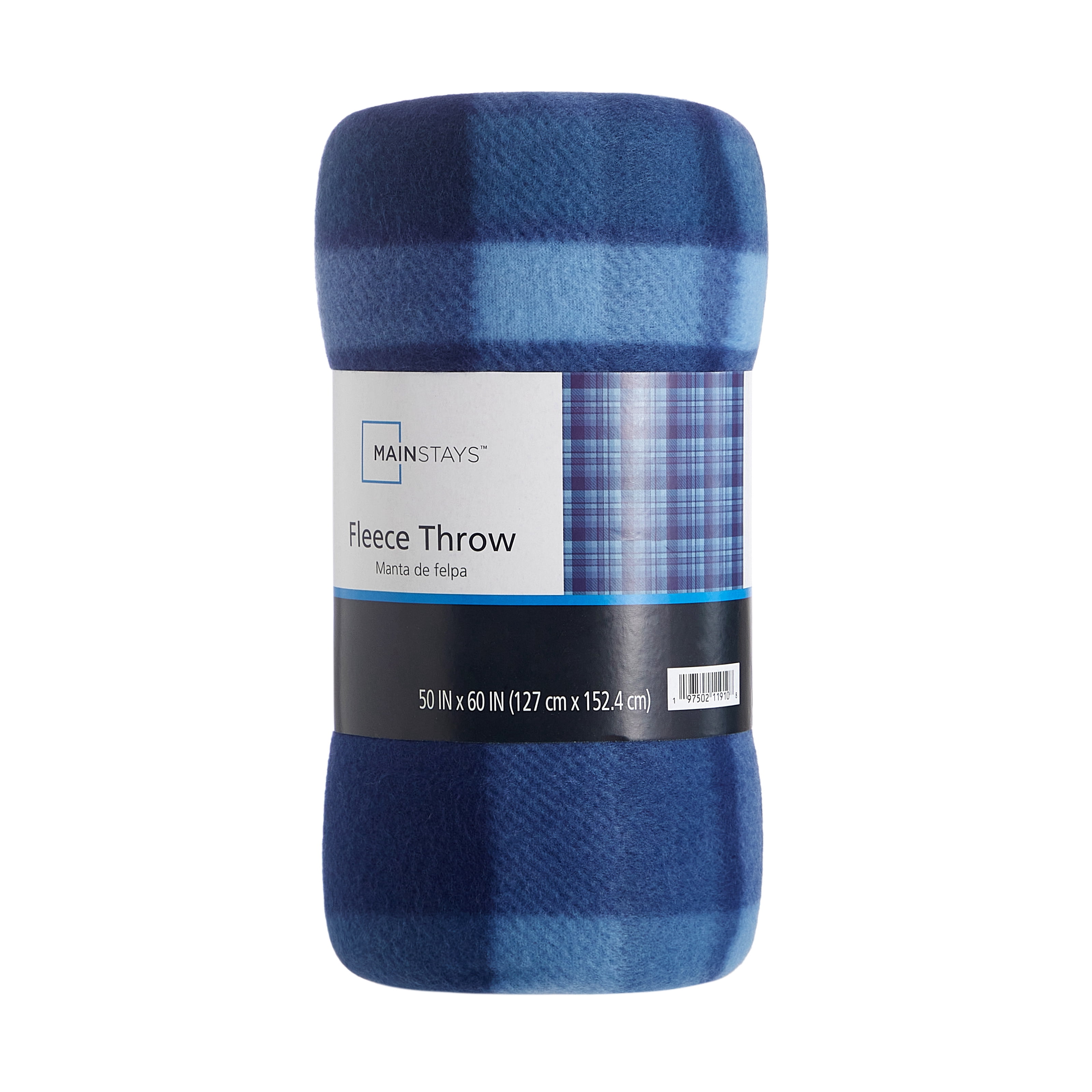 Mainstays Cozy Fleece Throw Blanket, Glen Plaid, 50 in x 60 in
