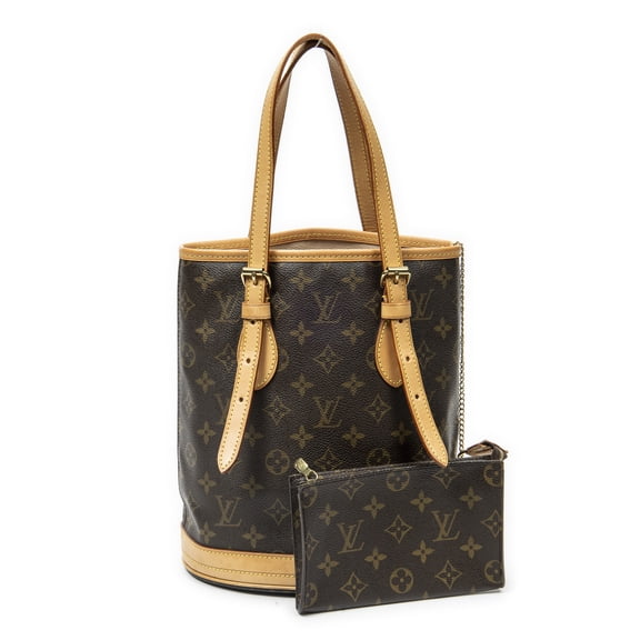 Pre-Owned Louis Vuitton Brown Bucket PM Shoulder Bag Monogram Canvas