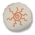thumbnail image 1 of Coussin Rond Peinture à la Main Orange Soleil Décoration Maison, 1 of 3