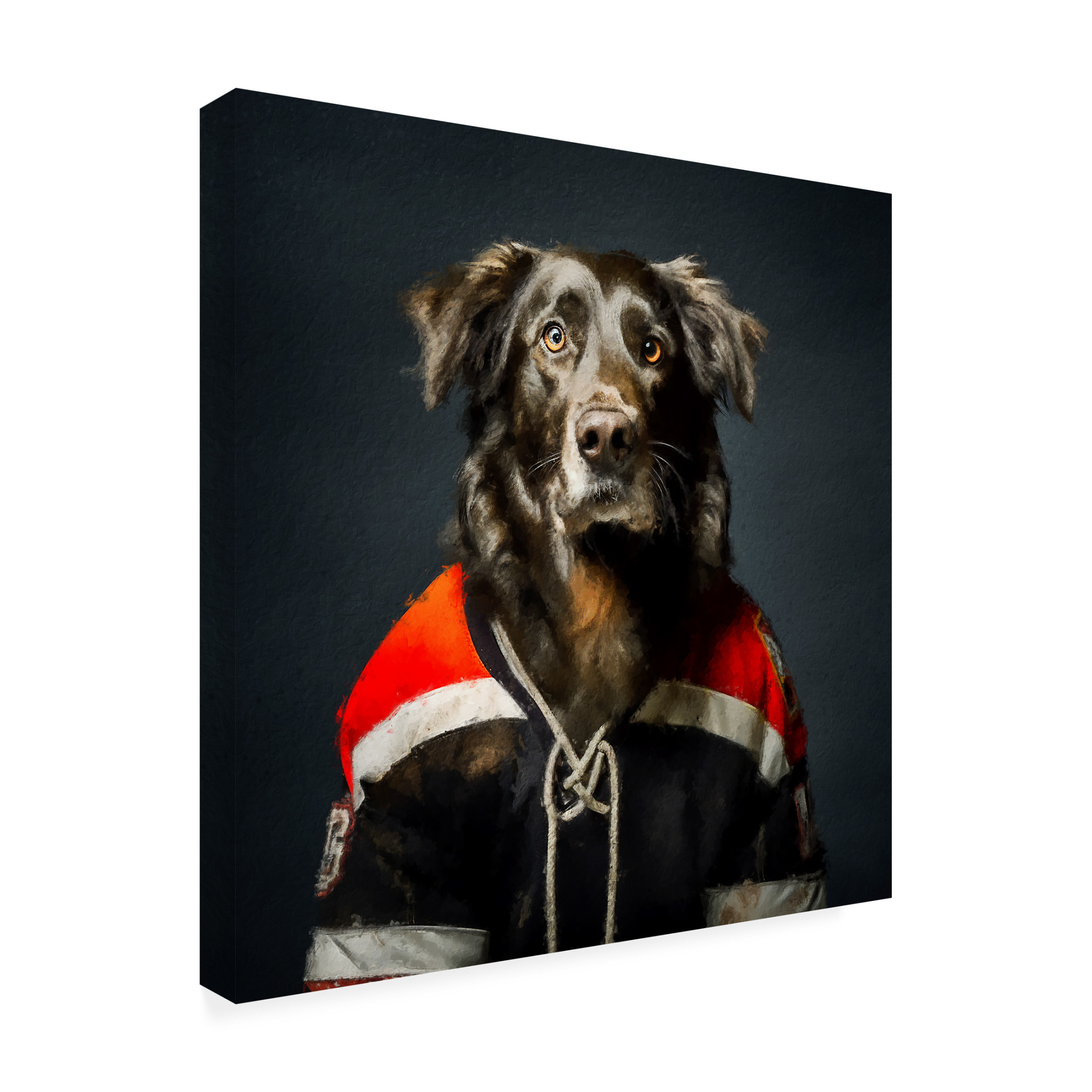Canvas Wall Art - Sean Parnell 'Hockey 5' Wall Art for Living Room, Bedroom, or Office Décor by Trademark Fine Art - 18 x 18 Inches