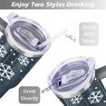 thumbnail image 5 of Christmas 40 Oz Tumbler with Handle Lid and Straw Stainless Steel Double Walled Vacuum Insulated Cup Merry Christmas Gifts Tumbler for Women Men Friends Outdoor Indoor, 5 of 6