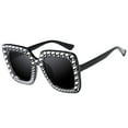 thumbnail image 2 of Lumistal Oversized Sunglasses for Women Trendy with Diamonds Square Frame UV Protection Sunglasses Fashionable Lightweight Sun Glasses Fashion Summer Sunnies for Women Black One Size, 2 of 2