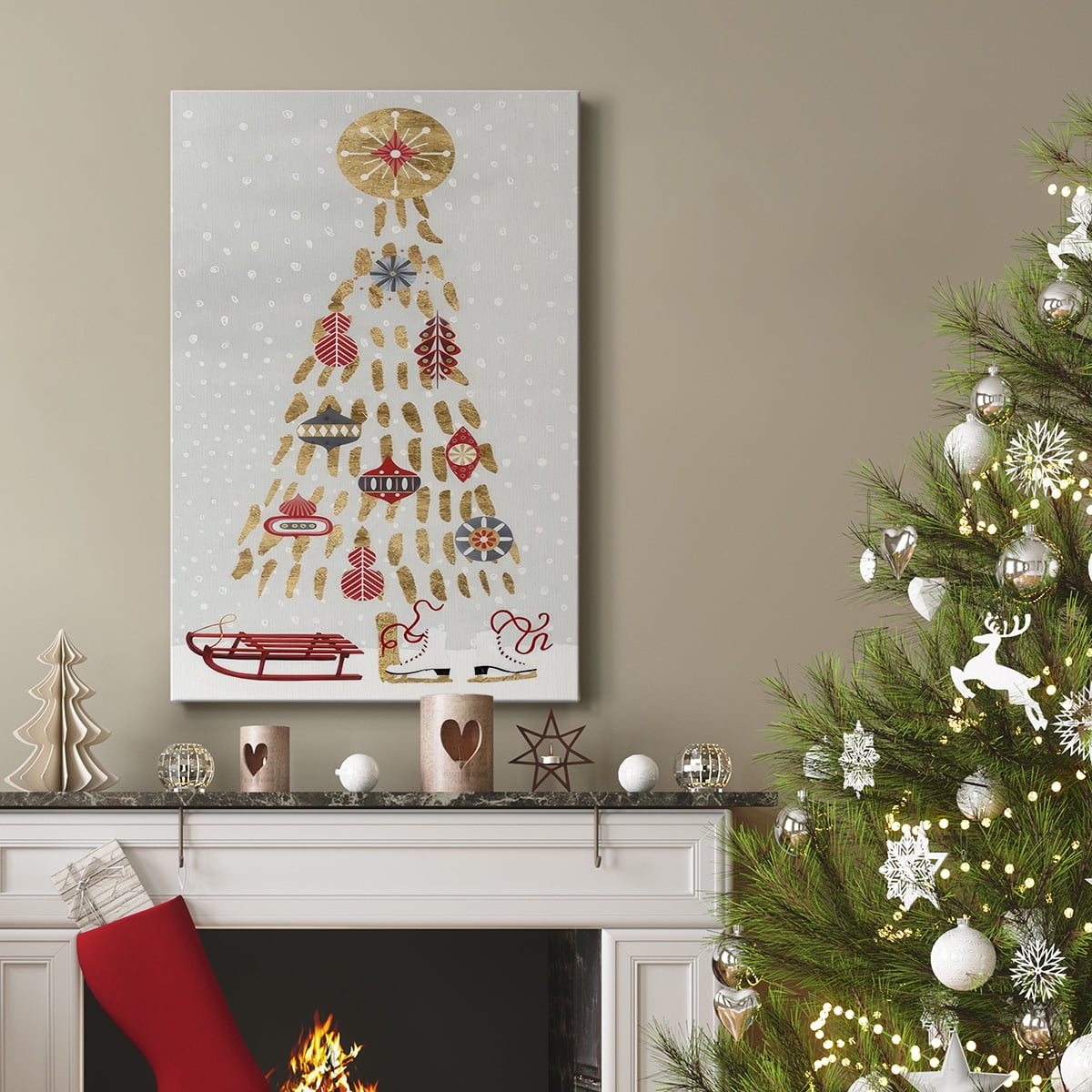 Christmas Chalet Collection B- Gallery Wrapped Canvas