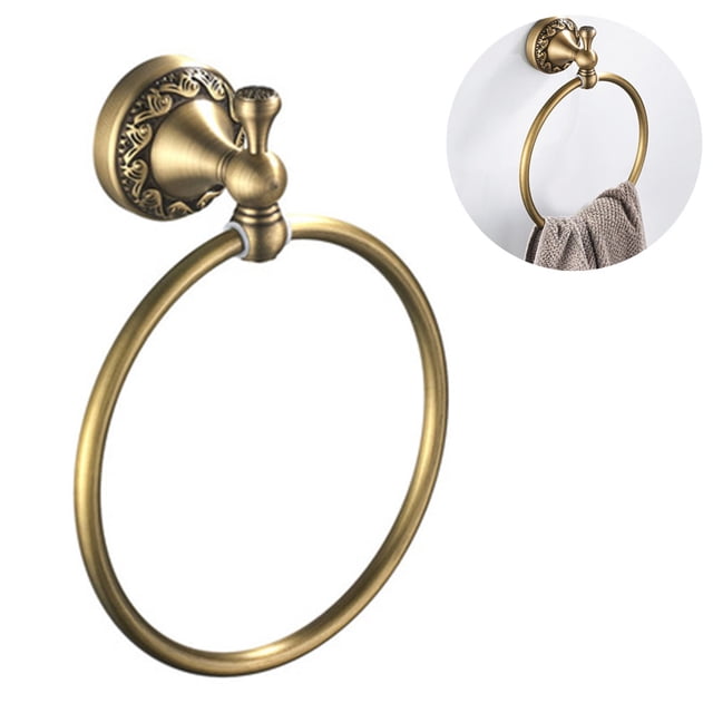 Vintage-Style Bathroom Hardware for Rust-Free Hanging Retro Brass Towel Ring