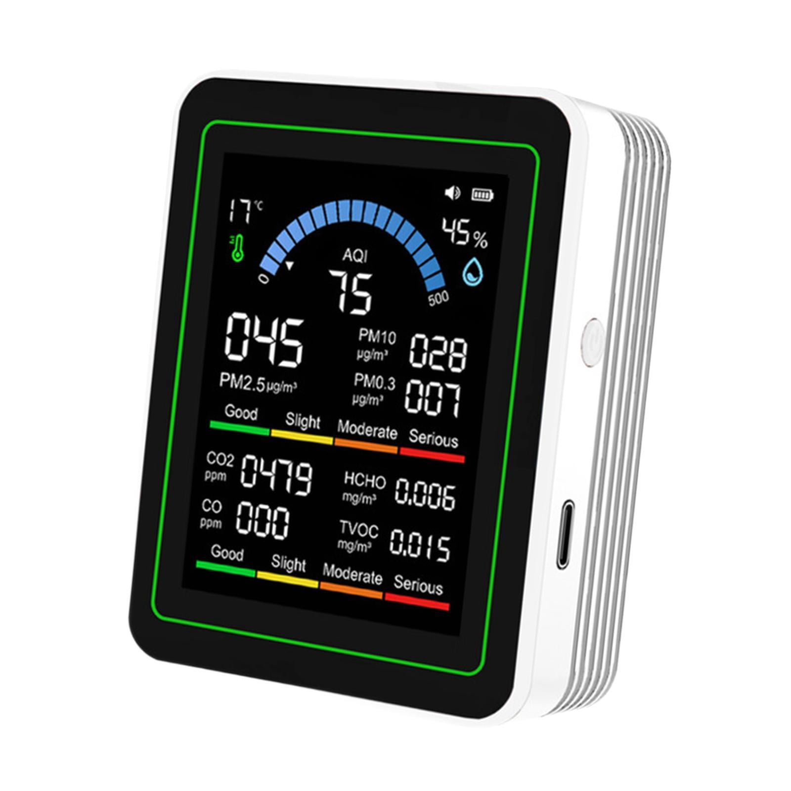 Zxpjkyu Mini Air Quality Meter Professional Air Analyzer for Greenhouse School House White