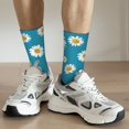 thumbnail image 6 of Pofeuu Daisies Flowers Print Crew Socks, Adult Running Hiking Socks for Youth and Adult, 6 of 6