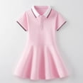 thumbnail image 2 of Robe d'Uniforme pour Filles Col Rabattu Style Anglais Enfants Manches Courtes Volants Robes Polo pour Adolescente Âge 5-15 Ans Vêtements, 2 of 6