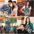thumbnail image 7 of Pioneer Flower Floral Print Pattern Apron-Garden Aprons for Women with Pockets-Cotton Linen Waterproof Kitchen Cooking Gardening Aprons Adjustable for Kitchen,Cooking,BBQ and Salon 33x27 Inch, 7 of 7