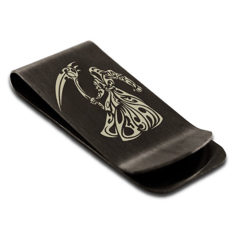 Engraved Metal Money Clip & Credit Card Holder - Silver