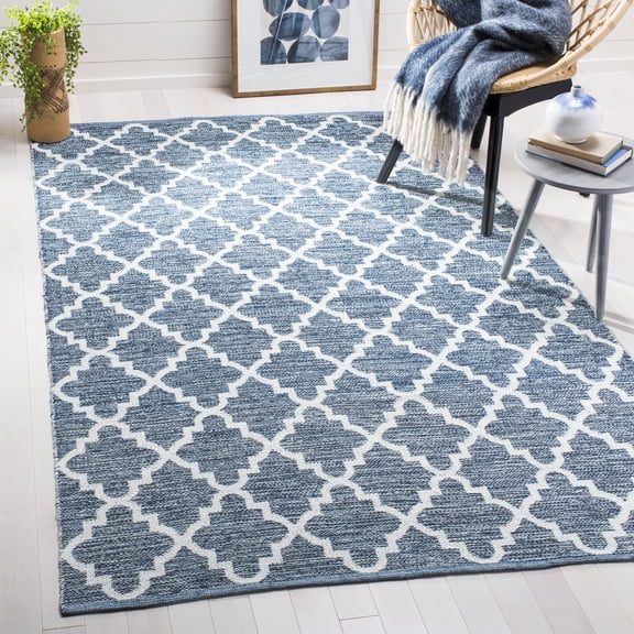SAFAVIEH Montauk Giovanni Geometric Area Rug, Navy/Ivory, 8' x 10'
