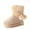Beige, variant on Girls Snow Shoes Kids Snow Boots Winter Lined Boots for Girls Warm Comfortable Zipper Ankle Booties Non Soft Sole Casual Outdoor Footwear