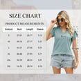 thumbnail image 3 of TEMOFON Women T-shirts Summer Short Sleeve Tops Casual Ruffle Sleeve Tunic Tops Trendy V Neck Tops Loose Ladies Shirts Blouses Blue XXL, 3 of 7
