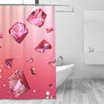 thumbnail image 4 of Pink Crystal Shower Curtain 72X72In For Bathroom, Waterproof Fabric Quick Dry Soft Decoration Set, 4 of 5