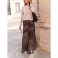 thumbnail image 3 of Brown Polka Dot High Waist Flowing Maxi Skirt Casual Elegant, 3 of 7
