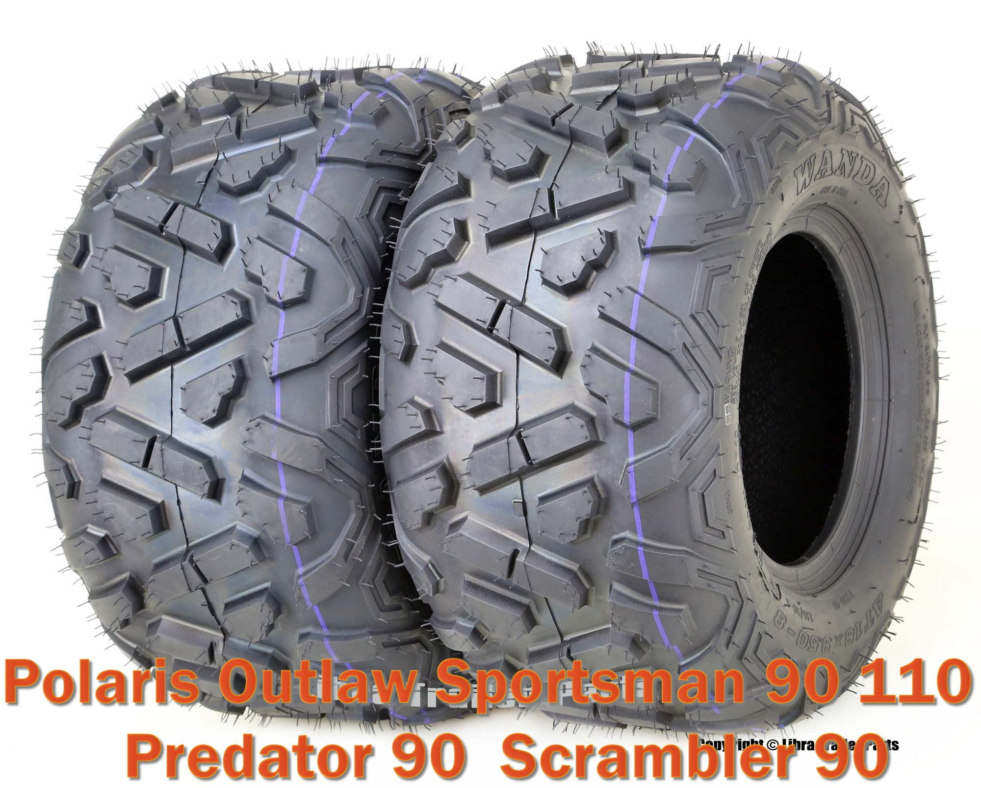 2 ATV tires 18x9.58 Polaris Outlaw Predator Sportsman Scrambler 90 110