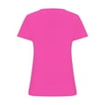 thumbnail image 4 of JGGSPWM Women's Stretchy Scoop Neck Long Sleeve Slim Fit T Shirt Tunic Tops Tee Hot Pink 2XL, 4 of 5