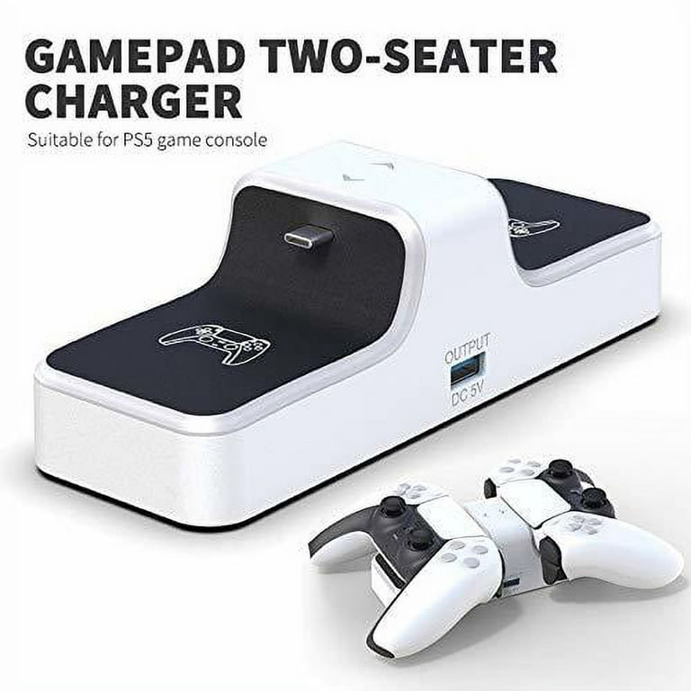 PS5 Dualsense Charging Station Dual USB Type C Controller Charger Dock with  LED Charge Indicator, Safety Chip Protection, additional USB A Output Port 
