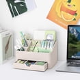 thumbnail image 3 of Desk Organizer with Drawer, Multifunction Pencil Holder for Desk, Desk Organizer and Accessories 5 Comparetments for Home Office Supplies (Beige), 3 of 7