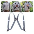 thumbnail image 4 of Bretelles Hommes Femmes en Forme de Y Bretelles Élastiques Réglables Ceinture Arrière Robuste Gris, 4 of 9