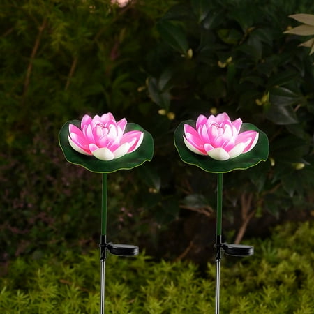 

Dpityserensio Solar Lotus-Flower Light 2PCS Solar Flower Lights Outdoor Solar Yard Decoration Lights Landscapes Lamp for Patio Lawns Pathways