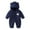 Navy Blue, variant on BENJAMJAM 0-2Y One-Piece Romper Bear Ear Hood Adorable Bear Patch Detail Multiple Colors Ideal Fall/Winter Outings & Daily Wear