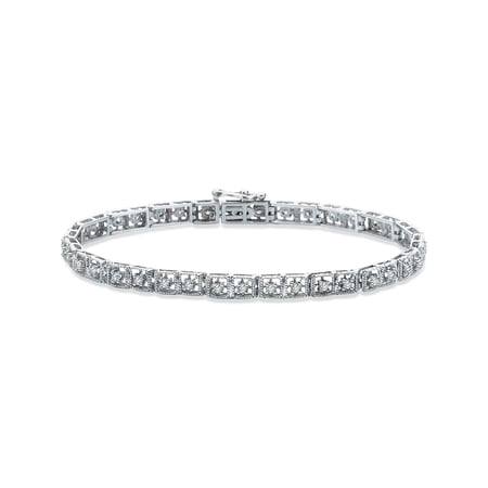 KATARINA 10K White Gold 1 cttw Diamond Tennis Bracelet