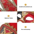 thumbnail image 2 of Máscaras de disfraces Máscaras de cosplay de Halloween Máscara veneciana de media cara Máscara de bufón alegre vintage Máscara de mascarada Máscara de disfraces de baile elegante (Rojo), 2 of 5