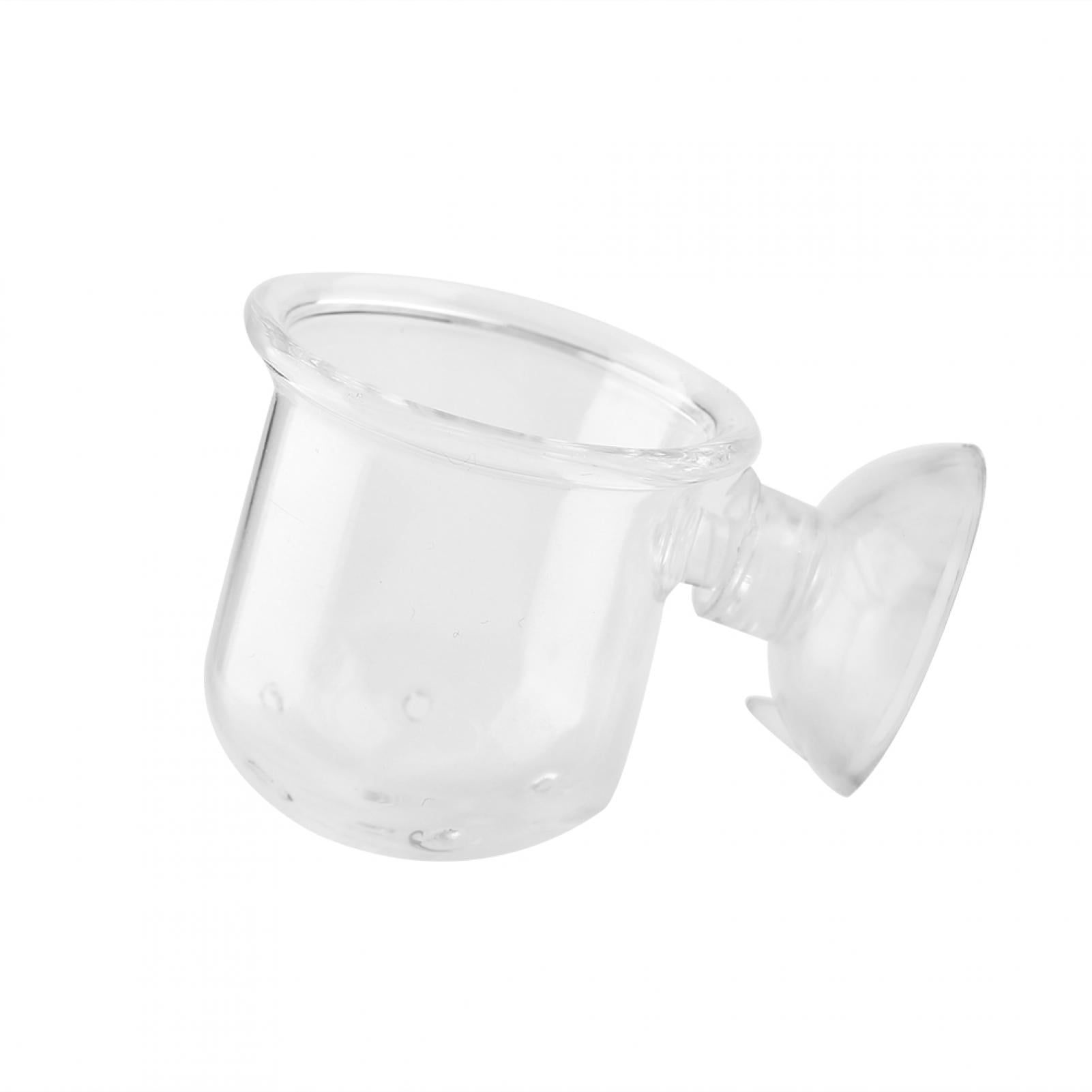 Aquarium Feeding Cup Small Crystal Glass Plant Feeding Cup Fish Red