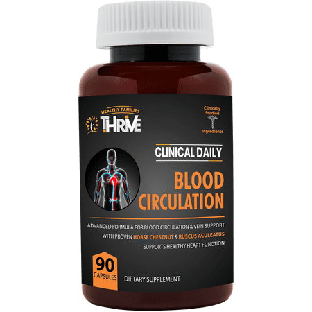 CLINICAL DAILY Blood Circulation Supplement. Butchers Broom, Horse Chestnut, Cayenne. Herbal Varicose Vein