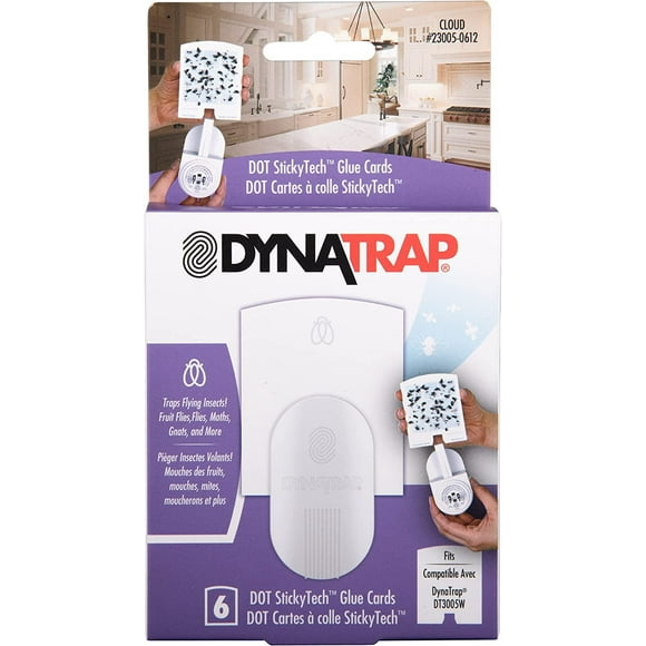 DynaTrap 23005-0612 DOT StickyTech Remplacement Intérieur Volant Insectes Piège Cartes de Colle - Pack de 6
