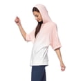 thumbnail image 2 of 3/4 Sleeve Loose Fit Drawstring Casual Tunic Hoodie T-Shirt, 2 of 5