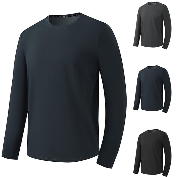 Zedker Men's Half Turtleneck Shirts Soft Stretch Combed Cotton Tees Long Sleeve Crew Neck Classic Fashion Casual T-Shirt