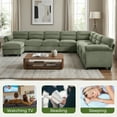 thumbnail image 2 of Bonzy Home Convertible Sectional Sofa With Ottoman, Ultra‑Comfort Seating – Configurable for Living Room & Family Room, Green, 2 of 9