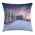 thumbnail image 1 of Winter Throw Pillow Cushion Cover, Idyllic Panorama of Winter Sunrise in Snow Covered Mountains Serenity Freshness, Decorative Square Accent Pillow Case, 16 X 16 Inches, Multicolor, by Ambesonne, 1 of 2